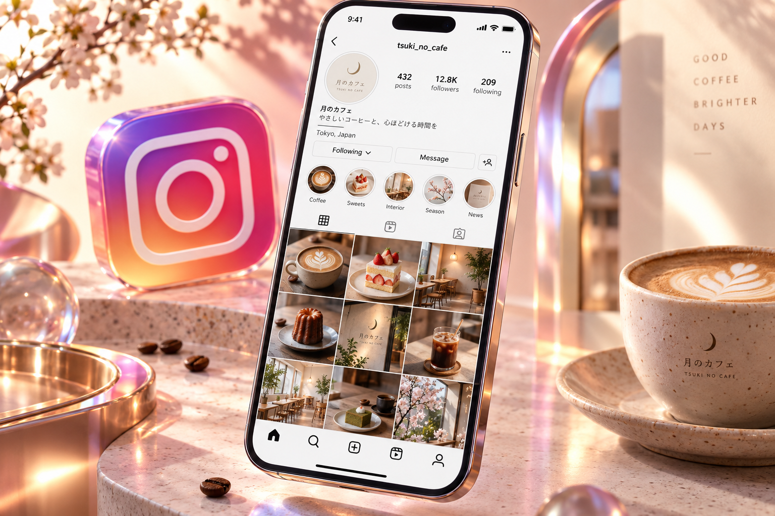 Instagram:スマートフォンや制作画面を使ったサービスのイメージ