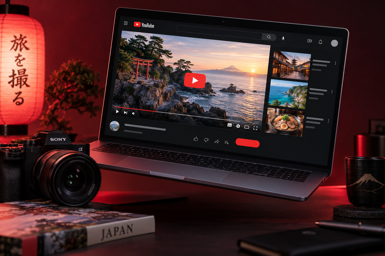 YouTube:スマートフォンや制作画面を使ったサービスのイメージ